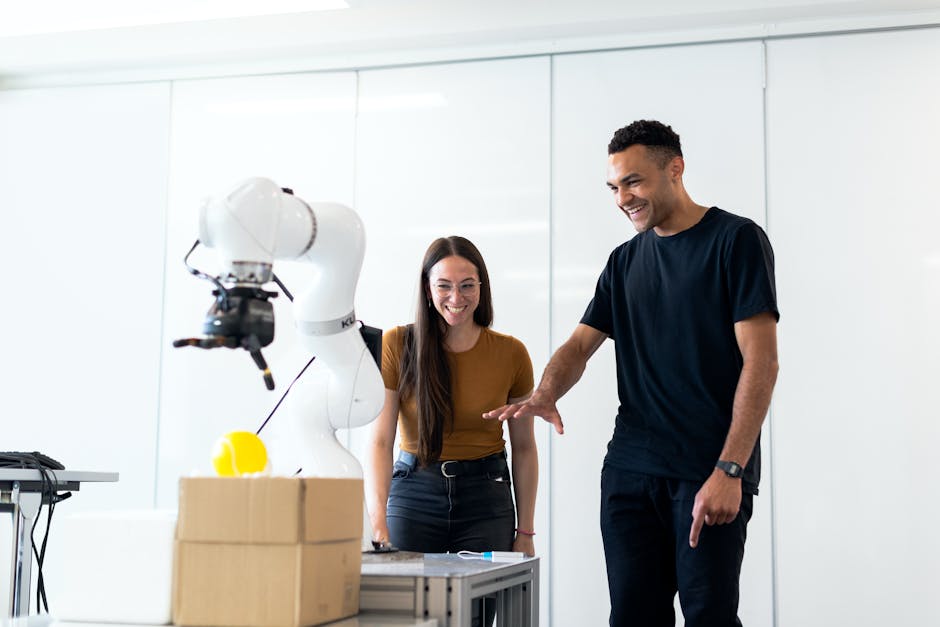 An AI engineer working on multiple tasks, demonstrating the diverse responsibilities of the role