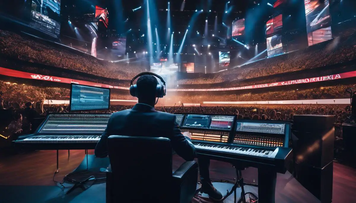 Image depicting the challenges faced by AI in music video production: maintaining authenticity, interpreting music nuances, legal and ethical considerations, audience perception, technical glitches, staying relevant to trends.