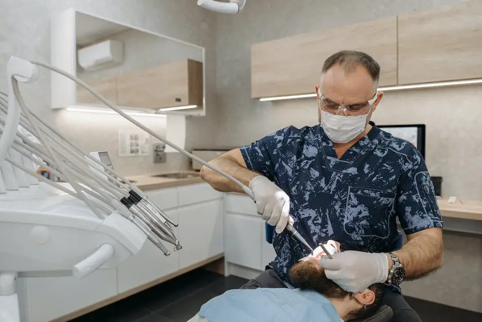 Illustration of a dentist examining a patient's teeth