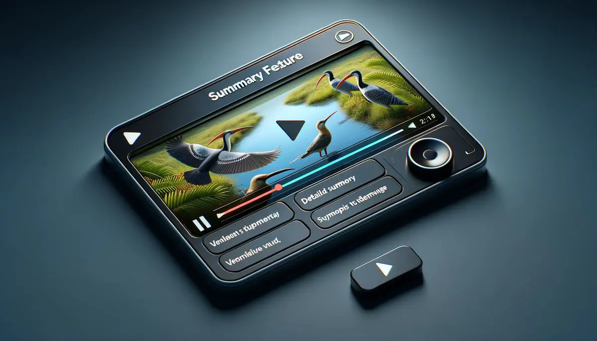 Screenshot of YouTube's Summary feature in action